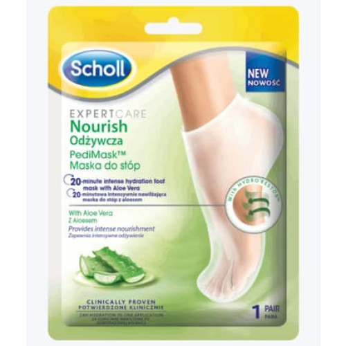 Scholl Nourishing Pedi Mask Socks with Aloe Vera, Shea Butter, Urea, Vitamin E, and Panthenol Scholl Nourishing Pedi Mask Socks with Aloe Vera, Shea Butter, Urea, Vitamin E, and Panthenol