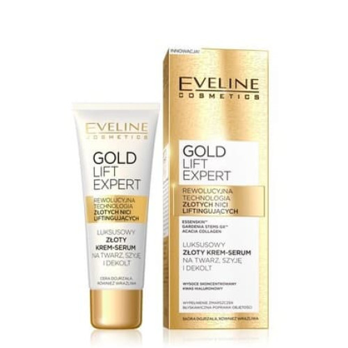 Eveline Gold Lift Expert Luxury Gold Cream-Serum For Face, Neck, And Decollete For Mature Skin 40ml Eveline Gold Lift Expert Luxury Gold Cream-Serum For Face, Neck, And Decollete For Mature Skin 40ml