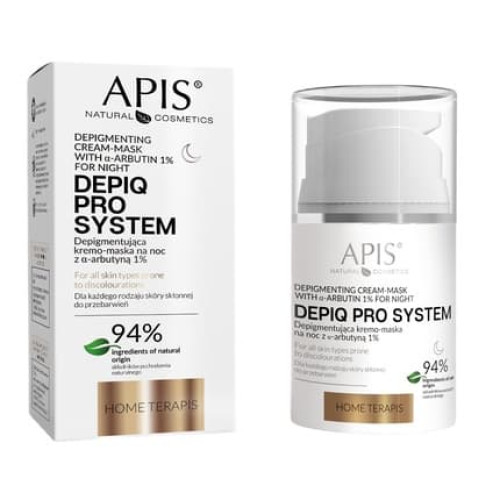 Apis Depiq Pro System Depigmenting Cream-Mask For Night Use With Alpha-Arbutin 10% 50ml