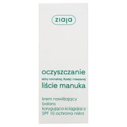 Ziaja Manuka Leaf Cleansing Moisturizing Cream Spf10 Balancing And Tightening 50ml