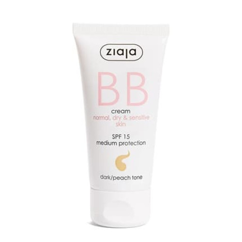 Ziaja Bb Cream For Normal Dry And Sensitive Skin Spf 15 Darkpeach Tone 50 Ml