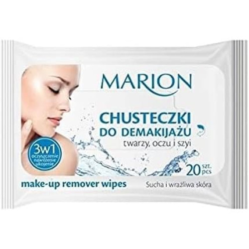 Marion Face, Eye, and Neck Makeup Removal Wipes for Dry and Sensitive Skin