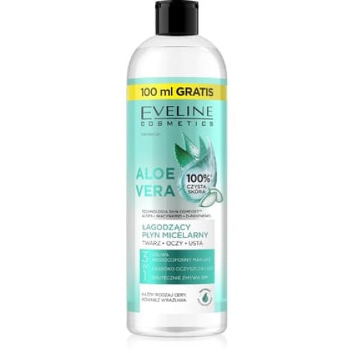 Eveline Skin Comfort Soothing Micellar Liquid Aloe Vera 3 In 1 500 Ml