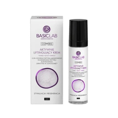 Basiclab Active Lifting Night Cream For Face, Neck, And Decollete, 50 Ml