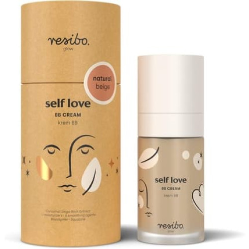 Resibo Natural Tinted Day Cream Self Love Face Cream BB Cream Moisturising Pimple Remover Make Up Foundation Concealer Sun Protection Natural Beige 30ml