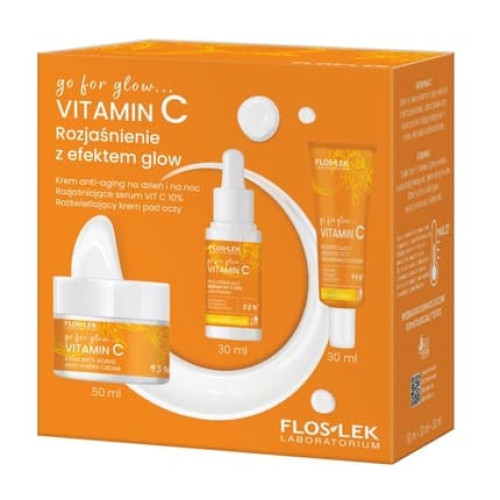 Floslekset Go For Glow Vitamin C Antiaging Cream Day And Night 50ml Brightening Serum Vit C 10 30ml Illuminating Eye Cream 30ml