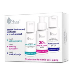Ava Laboratory Set Home Exfoliation Kit 50ml Degreasing Agent 50ml Lactic Acid 30 50ml Neutralizer