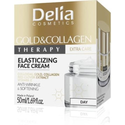 Delia Cosmetics Gold & Collagen Elasticizing Day Cream Anti-Wrinkle Softening with Colloidal Gold Red Clover Extract and Vitamin E 50ml Delia Cosmetics Gold & Collagen Elasticizing Day Cream Anti-Wrinkle Softening with Colloidal Gold Red Clover Extract and Vitamin E 50ml