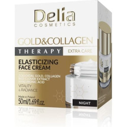 Delia Cosmetics Gold & Collagen Elasticizing Night Cream Vitality Radiance Colloidal Gold Collagen Red Clover Extract Hyaluronic Acid 50ml Delia Cosmetics Gold & Collagen Elasticizing Night Cream Vitality Radiance Colloidal Gold Collagen Red Clover Extract Hyaluronic Acid 50ml