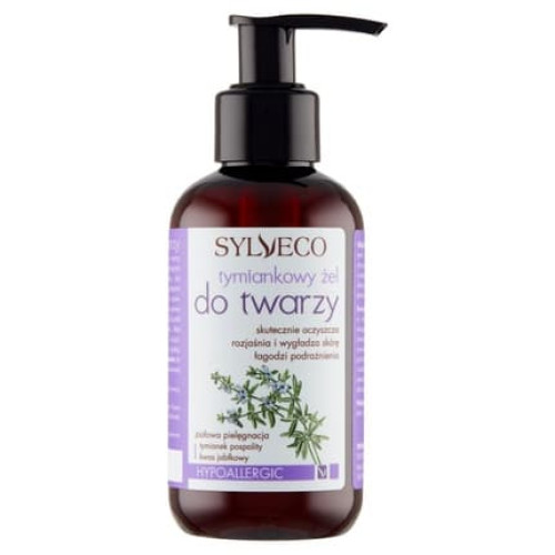 Sylveco Thyme Face Gel 150ml - Cleanses, Brightens Skin And Soothes Irritations