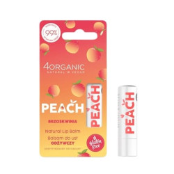 4organic Natural Lip Balm Peach 5g 4organic Natural Lip Balm Peach 5g