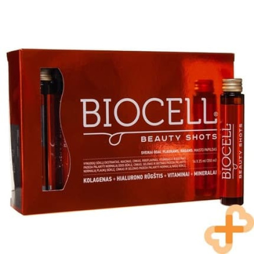 Biocell Beauty Shots Collagen Hyaluronic Acid Vitamins And Minerals 25ml Pack Of 14