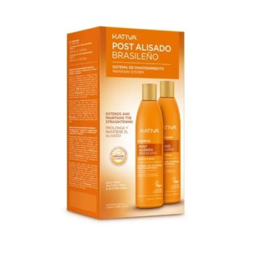 Kativa Post Brazilian Straightening Maintenance Pack - Shampoo 225 Ml, Conditioner 225 Ml Kativa Post Brazilian Straightening Maintenance Pack - Shampoo 225 Ml, Conditioner 225 Ml