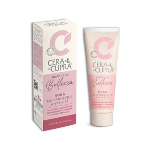 Cera di Cupra Rose Beauty Recipe Face Cream for Dry Skin with Natural Oils, Hyaluronic Acid, Vitamin Complex and Thermal Water 75ml