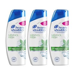 Head & Shoulders Menthol Fresh Anti-Dandruff Shampoo Cleans Hair and Scalp Menthol Fresh Feeling Formula 285ml - Pack of 3