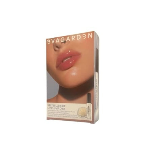 Evagarden Lip Plum Duo Kit Lip Scrub With Rice Hot Plump Lip Gloss