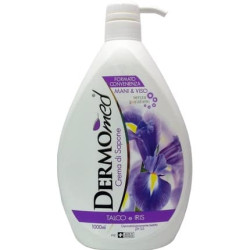 DERMOMED Hand & Face Soap Cream Talco & Iris Dispenser 1000ml