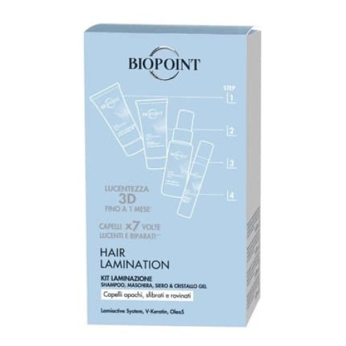 Biopoint Hair Lamination Kit: 3D Shine Shampoo 20ml + Reconditioning Mask 20ml + Laminating Serum 20ml + Sublimator Gel Crystal 8ml
