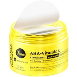 7Days Skincare Exfoliating Pads Face Care Cleanser with Glycolic Acid, AHA and Vitamin C Pigmentation Treatment Exfoliator Vit C 1 count 7Days Skincare Exfoliating Pads Face Care Cleanser with Glycolic Acid, AHA and Vitamin C Pigmentation Treatment Exfoliator Vit C 1 count