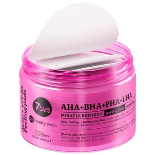 7Days Skin Care Peeling Pads Blackhead Remover Peeling Pads Face Exfoliating Pads with Glycolic Acid, Salicylic Acid and PHA Face Care Cleanser 7Days Skin Care Peeling Pads Blackhead Remover Peeling Pads Face Exfoliating Pads with Glycolic Acid, Salicylic Acid and PHA Face Care Cleanser