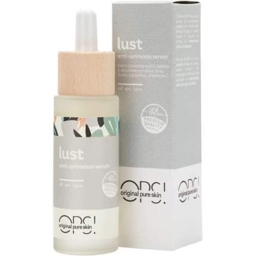 OPS! Lust Anti-Wrinkle Face Serum with Hyaluronic Acid, Vitamin C, and Aloe Vera for Eyes, Lips, and Décolleté 30ml