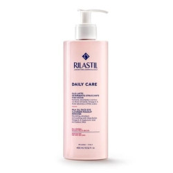 Rilastil Daily Care Cleansing Milk Oil for Face and Eyes Nourishing Makeup Remover for Sensitive and Dry Skin Soothing with Shea Butter Hyaluronic Acid 400ml