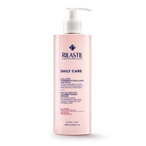 Rilastil Daily Care Cleansing Milk Oil for Face and Eyes Nourishing Makeup Remover for Sensitive and Dry Skin Soothing with Shea Butter Hyaluronic Acid 400ml Rilastil Daily Care Cleansing Milk Oil for Face and Eyes Nourishing Makeup Remover for Sensitive and Dry Skin Soothing with Shea Butter Hyaluronic Acid 400ml