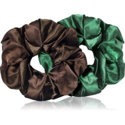 Brushart Hair Large Satin Scrunchie Set Brown & Green 2 Pieces Brushart Hair Large Satin Scrunchie Set Brown & Green 2 Pieces