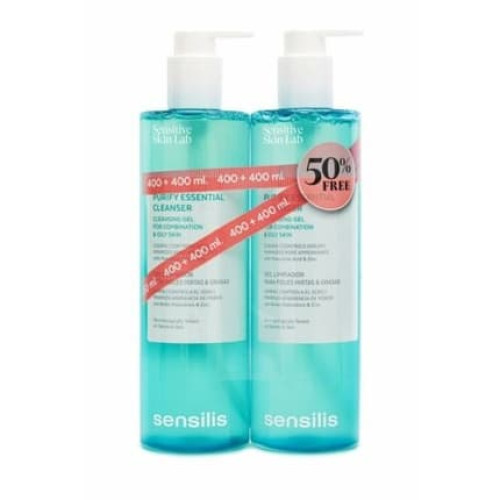 Sensilis Purify Essential Face Cleansing Gel 400ml - Pack of 2