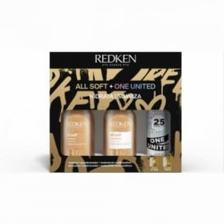 Redken All Soft & One United Moisturizing Routine with Shampoo, Conditioner, and Protective Spray with Argan Oil for Dry and Brittle Hair - Xmas Coffret Redken All Soft & One United Moisturizing Routine with Shampoo, Conditioner, and Protective Spray with Argan Oil for Dry and Brittle Hair - Xmas Coffret