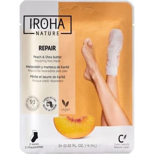 Iroha Nature Repairing Socks Mask for Feet - Peach