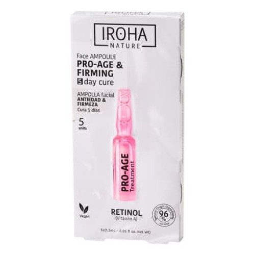 Iroha Nature Retinol Pro-Age Face Ampoule - Anti-Aging Firming Face Ampoules With Retinol 5x1.5ml