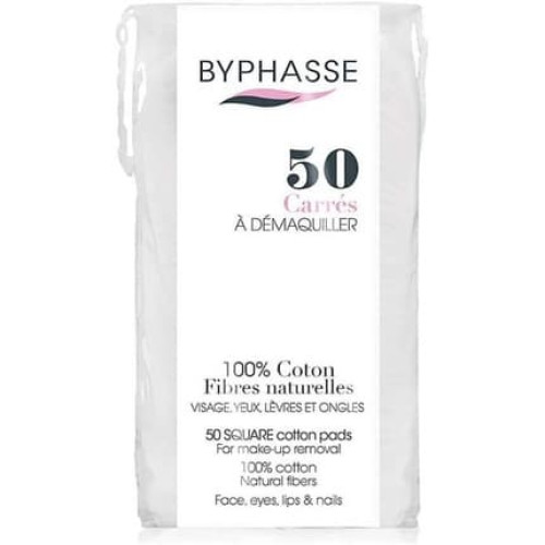 Byphasse 50 Square Cotton Natural Makeup Remover Pads