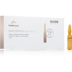 Laboratorios Babé Multi Defense Age Rescue Ampoules HealthyAging+ Regenerating Revitalising and Rejuvenating Effect Firmer and Hydrated Skin Wrinkle Bubbles 7 Ampoules x 2ml - Pack of 7