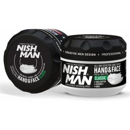 Nishman Hand Face And Body Cream For Men 300ml Classic Extract Smoothing Nourishing Moisturizing Refreshing Effect Contains Shea Butter Vitamin E Urea Daily Care Cream