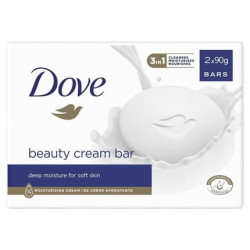 Dove 2-in-1 Hand and Face Soap with 1/4 Moisturizing Cream 90g - Pack of 2