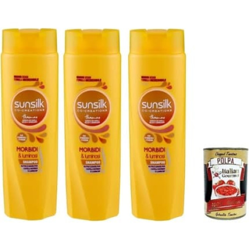 Sunsilk Soft and Shiny Shampoo for Dry Hair + Italian Gourmet Polpa 400g Tin Sunsilk Soft and Shiny Shampoo for Dry Hair + Italian Gourmet Polpa 400g Tin