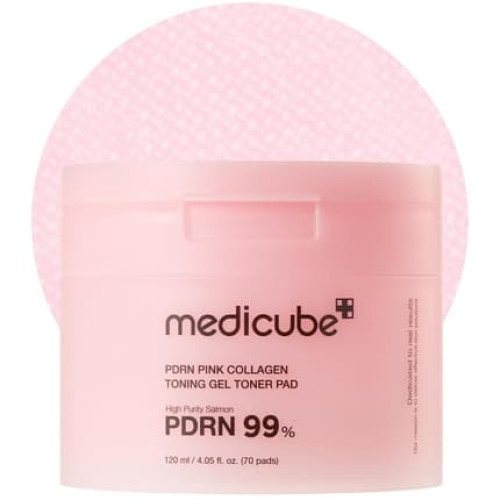Medicube Salmon DNA PDRN Pink Collagen Jelly Pad Korean Gel Toner Pads