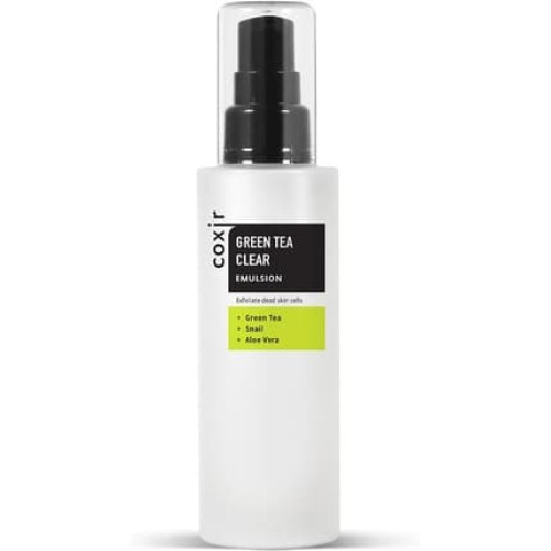 COXIR Green Tea Clear Emulsion 100ml 3.38oz to Soothe and Hydrate the Skin