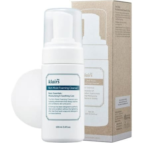 Dearklairs K-Beauty Skincare Rich Moist Foaming Cleanser 3.4 Fl Oz 100ml