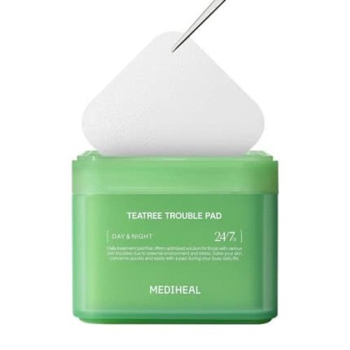 Mediheal Teatree Trouble Pad Square Cotton Facial Toner Pads with Tea Tree