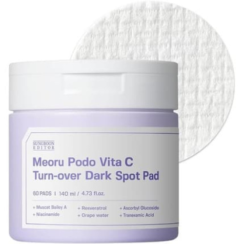Sungboon Editor Meoru Podo Vita C Turn-Over Pad 60 Sheets with Niacinamide and Vitamin