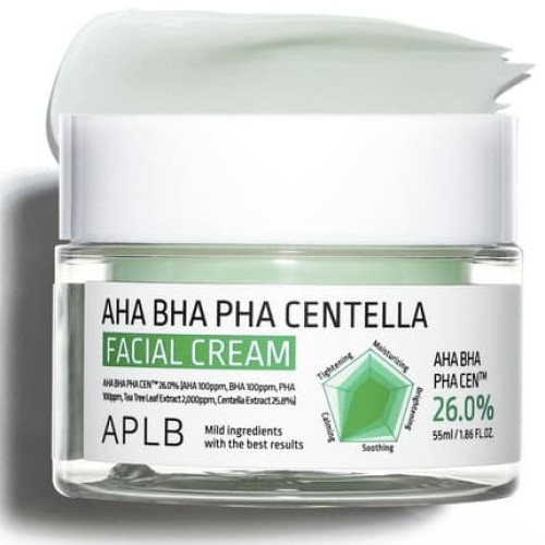 Aplb Aha Bha Pha Centella Facial Cream 186 Fl Oz 55 Ml