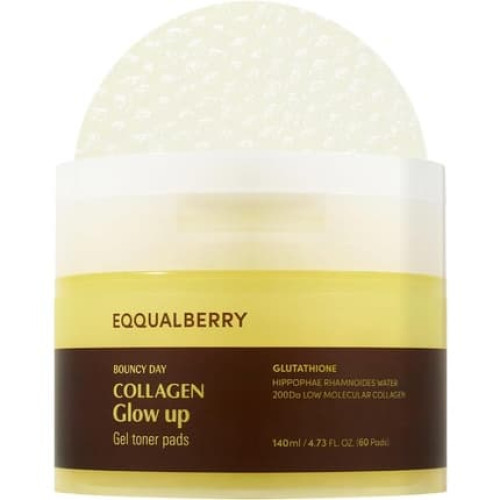 Equalberry Collagen Glow Up Gel Toner Pads 60 Pads 140ml