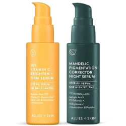 Allies of Skin Brightening Serum Bundle Mandelic Pigmentation Corrector Night Serum 1 Oz 20% Vitamin C Brighten + Firm Serum 1 Oz Allies of Skin Brightening Serum Bundle Mandelic Pigmentation Corrector Night Serum 1 Oz 20% Vitamin C Brighten + Firm Serum 1 Oz