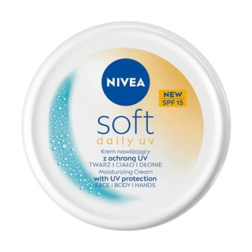 Nivea Soft Daily Uv Moisturizing Cream With Uv Protection For Face, Body, And Hands Spf15 100ml