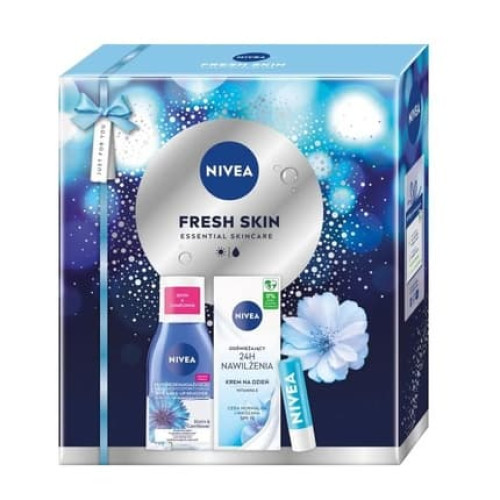 Nivea Fresh Skin Refreshing Day Cream 24h Moisturization Spf 15 50ml Twophase Eye Makeup Remover 125ml Hydro Care Spf15 Caring Lip Balm 48g