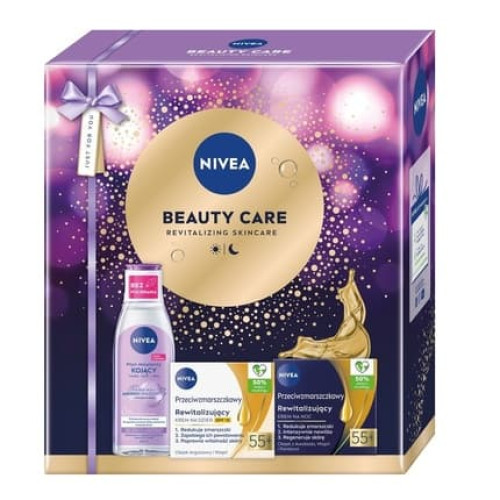 Nivea Beauty Care Antiwrinkle Revitalizing Day Cream Spf15 55 50ml Antiwrinkle Revitalizing Night Cream 55 50ml Soothing Micellar Liquid 200ml