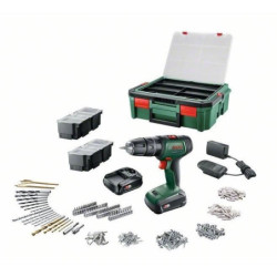 Perceuse-visseuse Bosch - UniversalDrill 18 (Livrée avec 2 batteries 1,5 Ah, SystèmeBox, 241 accessoires) - PowerForAll